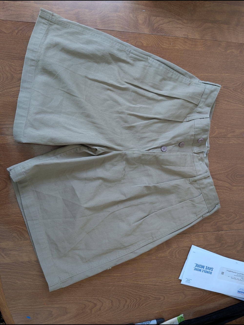Vintage High-Waist Khaki Women’s Shorts